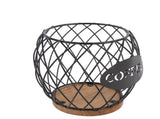 Coffee Pod Holder Iron Large Capacity Stylish Look Easy Access Wooden Base Coffee Pod Storage V1294-YM0901-3118240273211