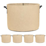 5-Pack 10 Gallon Plant Grow Bags Fabric Pots with Handles for Fruits, Vegetables, Flowers Non Woven V1366-AZ2-W-14400