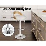 Artiss 2x Bar Stools Adjustable Leather Padded White BA-TW-8093-WHX2