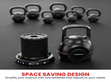 Powertrain Adjustable Kettlebell 20kg 7 in 1 Weight Selection Set Quick One Hand Adjustment Sec AKB-XDB-20