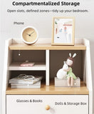 2x bedside table set wooden drawer natural white wood grain furniture V360-ZC-FNBT0049-WTBG-1D-47X2