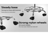 Artiss Salon Stool Saddle Swivel Chair White SALON-B-ERG-WH