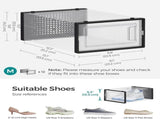 CARLA HOME 12-Pack Clear Shoe Storage Boxes - Stackable - Black - Shoe Box Storage V178-36399