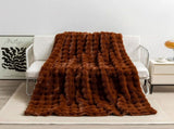 Dark Brown 100*160cm Plush Toscana Throw Blanket - Soft Flannel Fleece for All Seasons, Perfect for V888-ELOSUNG18045