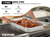 4 Pack Hotel Pan 3.7" Deep Steam Table Pan Full Size with Lid 20.8"L x 13"W Hotel Pan 22 Gauge V952-CP20X12X4YCTZ4001V0