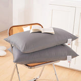 2 Pack Grey High Bed Pillows with Washable Zip Cover Set - Soft Brushed Fabric, Plush V888-ELOSUNG55087-6