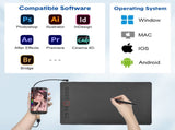 Digital Graphics Tablet Drawing Pad 8192 Levels Large Working Area 285x180mm Compatible with V985-GRAPHICSTABLET