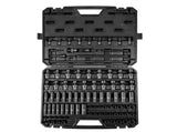 3/8" Drive Impact Socket Set, 90 Piece Socket Set SAE 1/4"-3/4" and Metric 6-19mm, 6 Point Cr-Mo V952-CJ38SAECRMO90NGRCV0