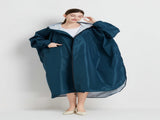 Sea blue Stylish Waterproof Raincoat Poncho - Long, Packable for Outdoor Travel & Hiking V888-ELOSUNG26497