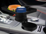 Multifunctional Car Cup Holder Expander Black with Stable Support and Rotating Tray V1369-AZ3-W-19117