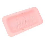 Strainer Basket Telescopic Design Anti Slip Rust Resistant Drain Colander Kitchen AccessoryPink V1294-YM0523-3118220009311