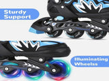 Roller for Boys Girls 4 Sizes Adjustable Inline Skates with Light-Up Wheels for Outdoor V1369-AZ3-W-16470