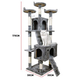 Furtastic 170cm Cat Tree Scratching Post - Silver Grey CAT-EJT-361-SGY