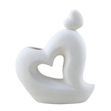 Ceramic Heart-Shaped Vase in White for Home Flower Arrangements V1369-AZ3-W-18367