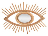 Nordic Makeup Mirror Rattan Woven Eye Shape Wall Hanging Mirror for Home Hotel Bathroom Decoration V1294-YM0523-3115210209611