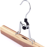 HANGERWORLD Pack of 10 Skirt and Pants Hangers with Clamp Clips, 10.6inch American Cedar Wood Hanger V1258-DP02-F-304
