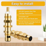 Ceramic Shower Stem Replacement 2 Piece Brass Body 4.5 Inch Set for Shower Repair and Bathroom Tub V1366-AZ2-W-16954