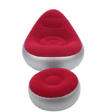 Inflatable Lounge Chair Folding Portable Blow Up Sofa with Footstool for Indoor Outdoor Balcony V1294-YM0901-3116250000411