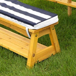 Outdoor Table & Bench Set with Cushions & Umbrella V178-12465