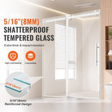 VEVOR Frameless Shower Door 58-59" x 75" SGCC Tempered Glass 5/16" Chrome V952-WBKSYMTLYSM8XN0RUV0
