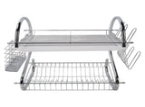 Dish Rack 2 Tier Bowl Dish Drainer Neat Organization Rust Prevention Kitchen Drying Rack Water Cup V1294-YM0706-3118230219711