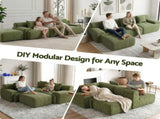 Artiss 300cm Modular Sofa Bed Comfort L-Shaped Sectional Boneless Couch Green SBED-O-CDY-4S-GN-ABC