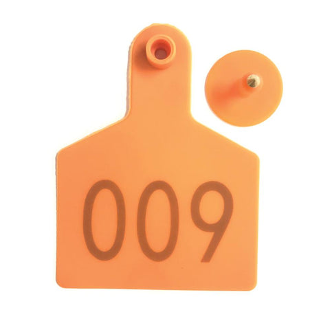 1-100 Cattle Number Ear Tags 7.5x10cm Set - XL Orange Cow Sheep Livestock Labels V238-SUPDZ-31399171063888