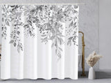 Light Grey Eucalyptus Shower Curtain, Watercolor Gray Leaves on The Top Plant with Floral Bathroom V1192-AZ-W-15352