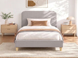 Artiss King Single Bed Frame with Headboard, Faux Linen Fabric Grey BFRAME-H-VIC-KS-BG-AB