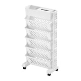 Movable Bookshelf Large Capacity Rotatable Removable Plastic Practical Rolling Organization Shelf 6 V1294-YM0521-3117230064012