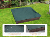 Sandbox with Cover, 48.6x48.6x12.4 in Square Sand Box, HDPE Sand Pit with 4 Corner Seating and V952-SXSLFXJCK000BU65WV0