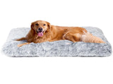 Fluffy Dog Crate Bed for Extra Large Dogs, Plush Faux Fur Pad, Calming Anti Anxiety XL Bed for V1107-136-31300-GRY6