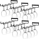 Hanging Wine Glass Rack - Set of Six - Inverted Wine Glass Holder - Organizer and Storage Rack for V1188-ZXY-131-225