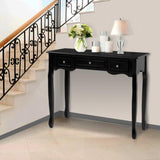 Artiss Console Table 3 Drawers Black Hamptons DRESS-D-NEW-HS-3D-BK