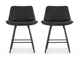 Artiss 2x Bar Stools Kitchen Dining Chair Counter Stool Diamond PU Leather Black BA-K-799-BKX2