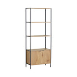 CARLA HOME Bookcase with Cabinet - 3 - Tier Display Shelf - Brown - Storage Cabinet V178-36469