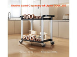 Utility Cart, 300 lbs Load Capacity, 2-tier Utility Plastic Cart with 360&deg Swivel Wheels V952-SXSYTCZHHS2CIXC11V0