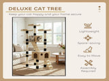 CARLA HOME 180cm Cat Tree Tower for Indoor Cats with Dual Condos, Plush Perches, Sisal Scratching V178-36385