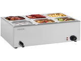 Commercial Food Warmer, 6-Pan Electric Steam Table, 1200W Professional Countertop Stainless Steel V952-SYSPBWQPTK61BPPMXV3