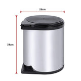 Kitchen Swing Pull Out Bin Stainless Steel Garbage Rubbish Waste Trash Can 14L V63-833611