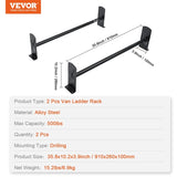 2 Bars Van Roof Ladder Rack 500 LBS Adjustable 35.8" to 57.5" Alloy Steel V952-XSHCH23502948LXWQV0