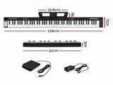 Alpha 88 Key Quad Folding Electronic Keyboard Digital Piano Portable MIDI Bluetooth Black EK-B-FOLD-88-BK