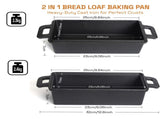 2-in-1 Cast Iron Bread Loaf Pan Tin with Lid Dual Use Baking Dish with Ergonomic Handles, V324-TSD-DULBREPOT