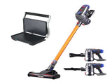 Devanti K7 Cordless Stick Vacuum Cleaner plus Sandwich Maker Panini Press VAC-K7-GD-SM-1SET-BK