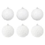 6Pcs Xmas Tree Snowball Ornaments Pendant Decor Foam Wedding Decoration Scene Props 10cm White V1294-YM0901-3115240094511