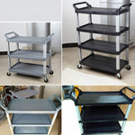 SOGA 2X 4 Tier Food Trolley Portable Kitchen Cart Multifunctional Big Utility Service with wheels FOODCART1519ABX2