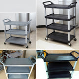 SOGA 2X 4 Tier Food Trolley Portable Kitchen Cart Multifunctional Big Utility Service with wheels FOODCART1519ABX2