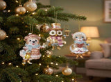 Christabelle 3 Victorian Animal Christmas Ornaments Assorted Novelty 10cm Xmas Tree Decorations 112_SHD2005