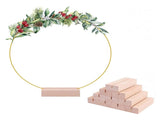 12in Metal Wreath Frame Floral Hoop Centerpiece with Wooden Stand DIY Wedding Floral Decoration V1294-YM0703-230711SM03-1