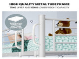 KINGSTON SLUMBER 2in1 Single Metal Bunk Bed Frame, with Modular Design, Matte White V219-BEDSBBKS1MWA